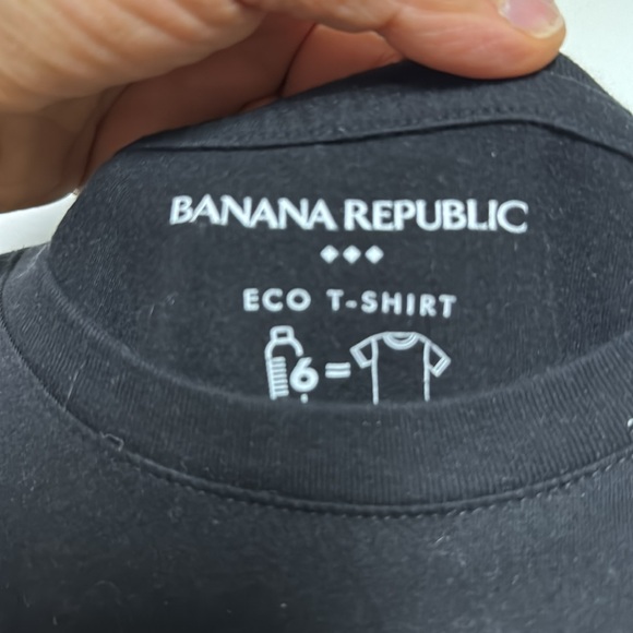 Banana Republic Black Elephant Graphic Tee with Plaid Sleeves - Picture 2 of 5